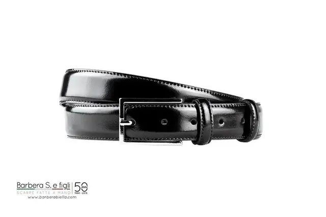 Sandro Barbera & Figli cintura vitello nero abrasivato 3 cm