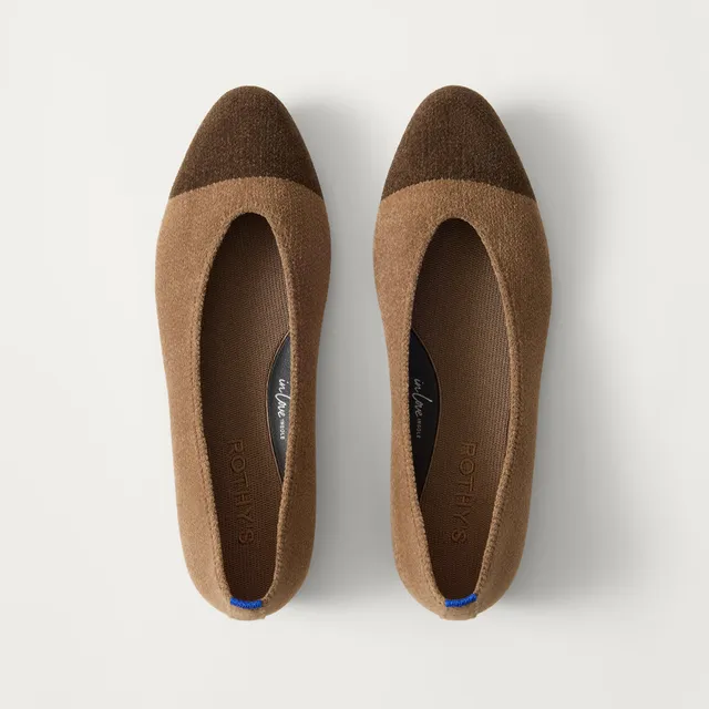 Rothy's Almond Ballet ballerine Portobello Captoe velluto
