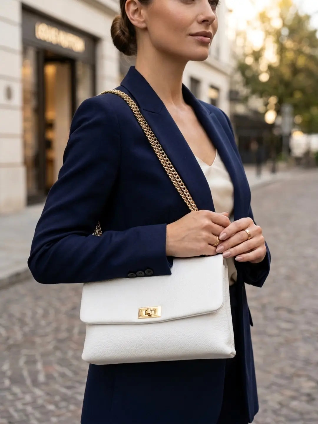 Sandro Barbera BASS 29832 Borsa Donna Bianca Pelle
