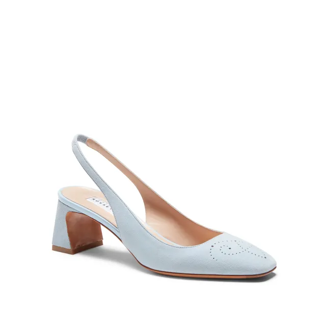 F.lli Rossetti Slingback scamosciata acquamarina 50mm