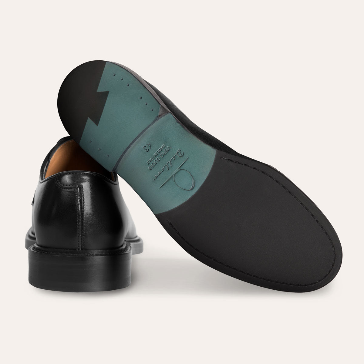 Dellovo Derby Cantalupo scarpe uomo nero vitello cuoio
