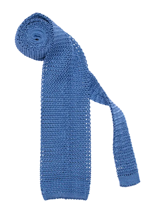 Stefano Bemer Ties Cravatta seta azzurra 8 cm