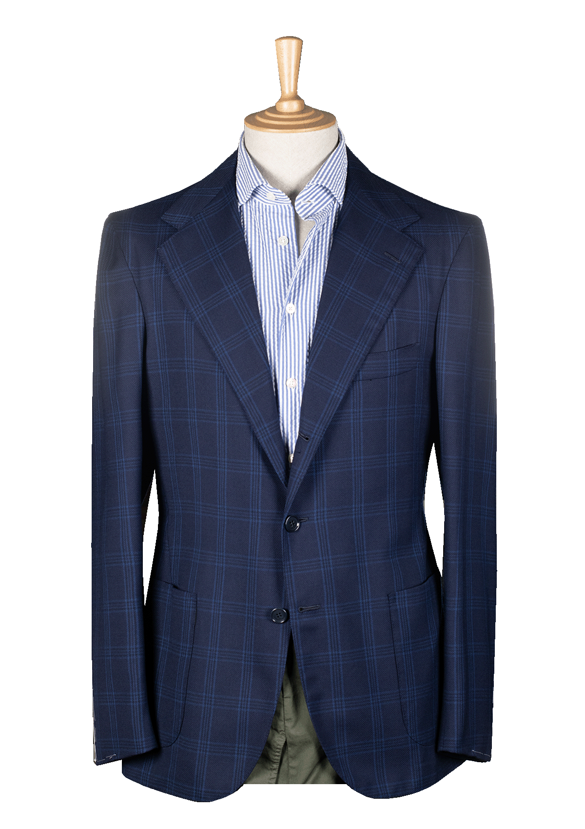 Stefano Bemer Unstructured giacca lana quadri blu 52