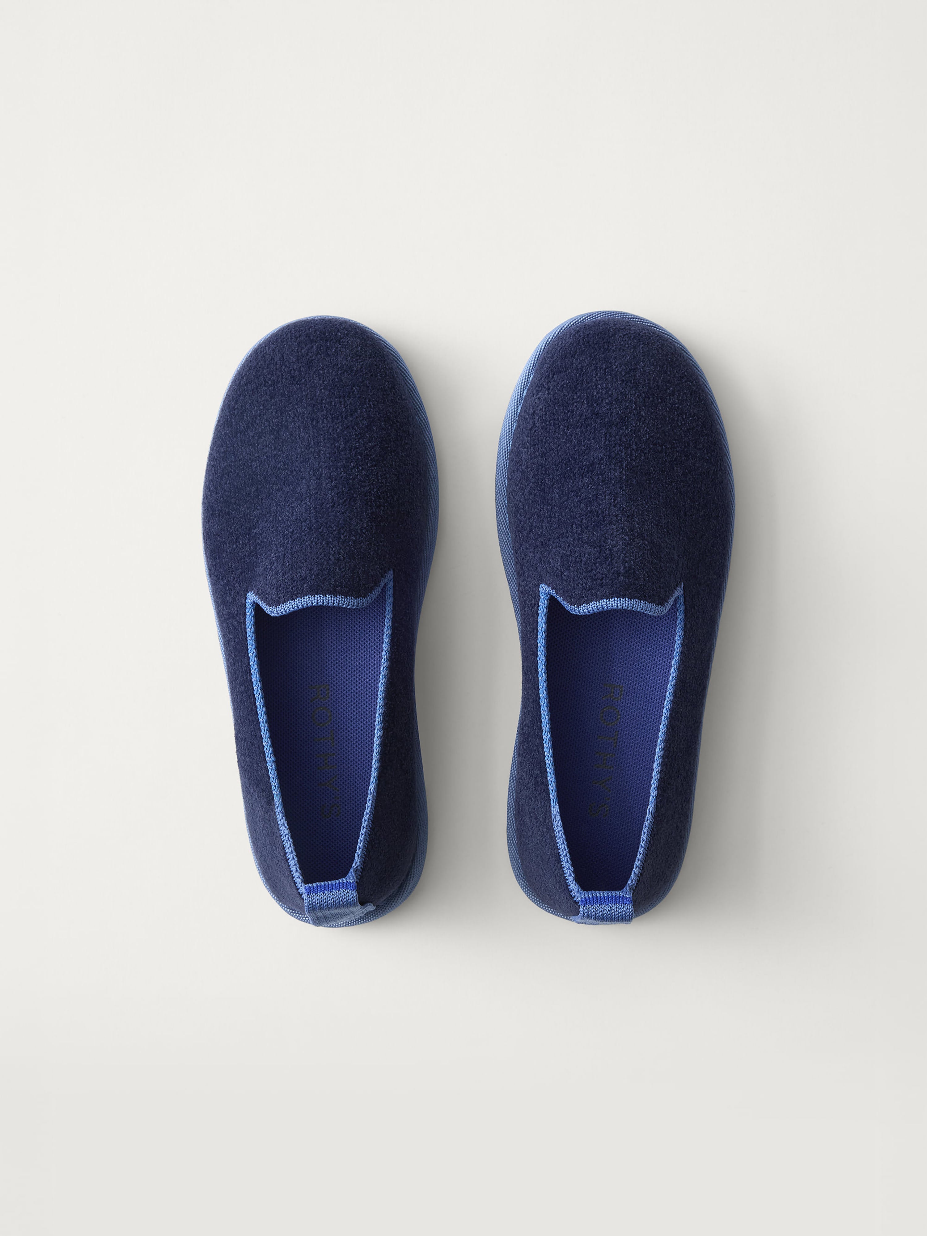 Rothy's Mini Loafer mocassini bambino blu sailor velluto