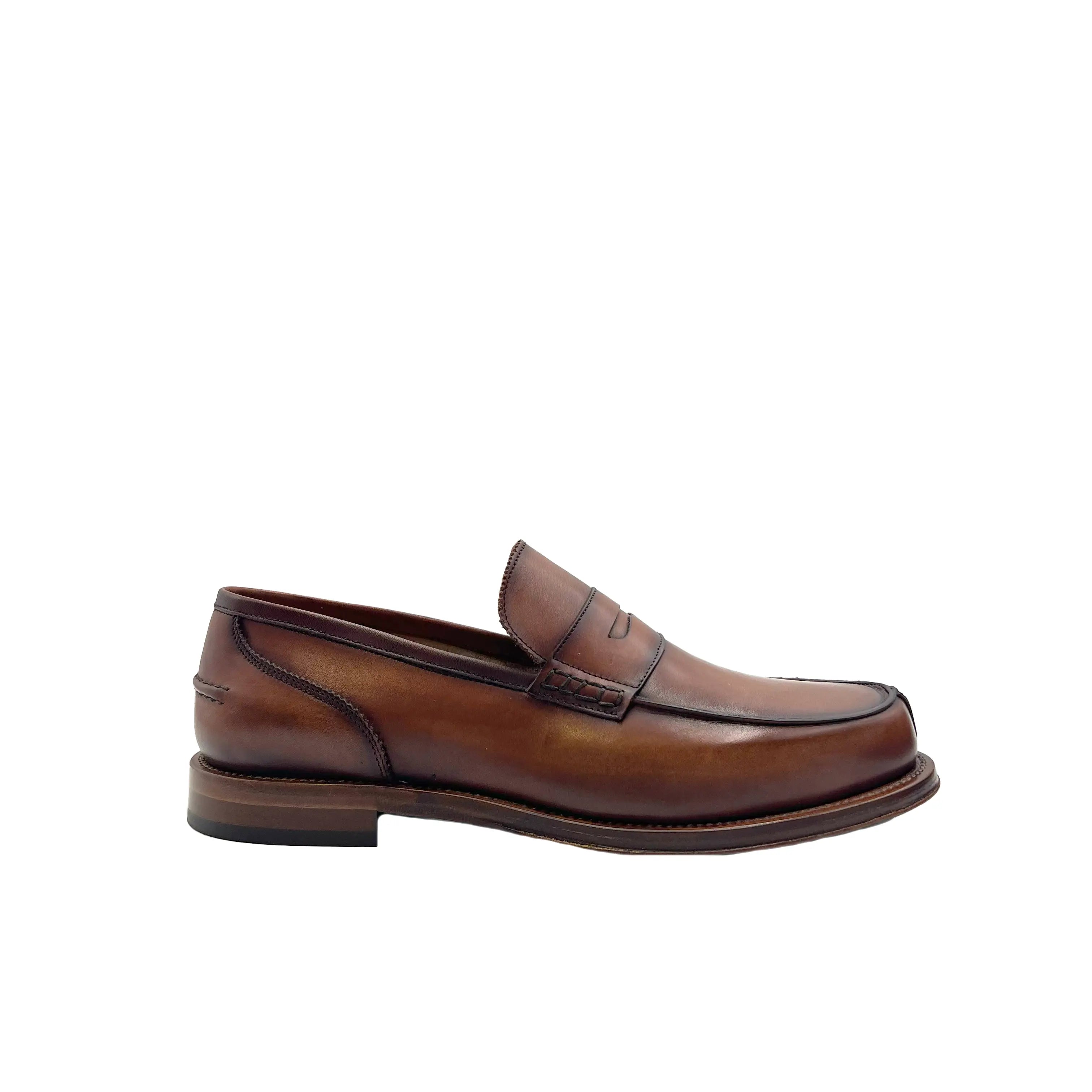 Sandro Barbera College 2400 mocassini uomo marrone cuoio