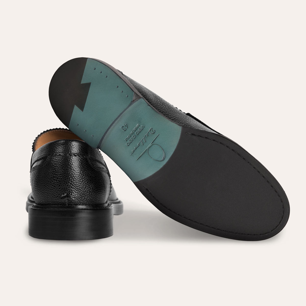 Dellovo Mola mocassini loafer vitello martellato nero