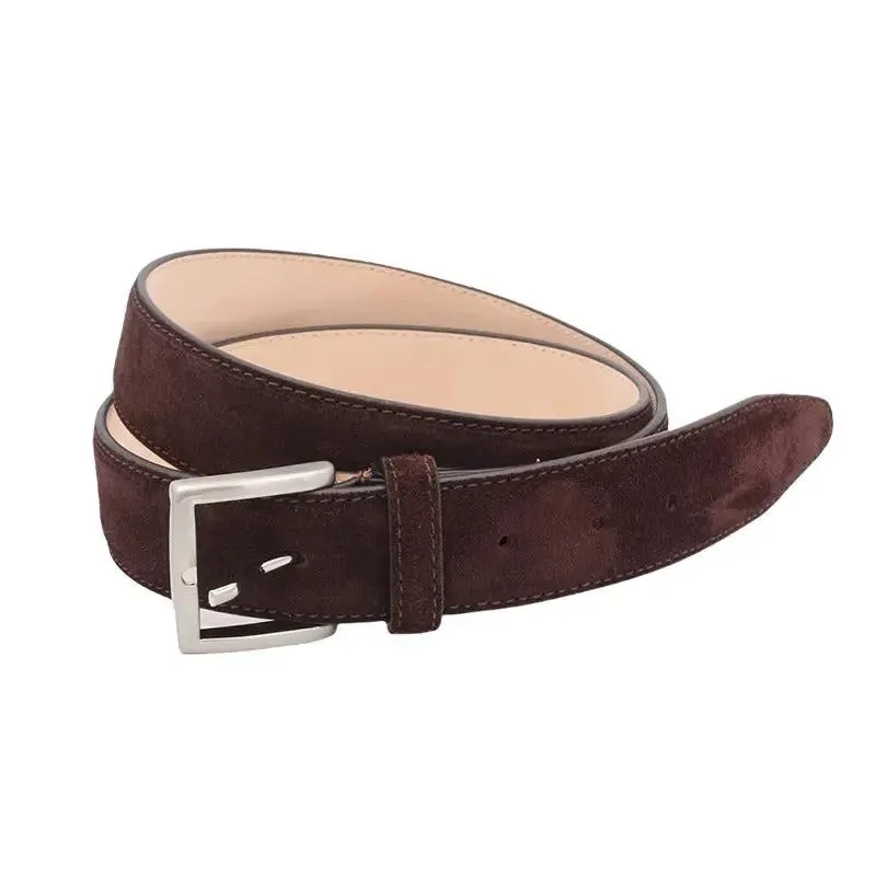 Sandro Barbera & Figli cintura camoscio cacao 3,5 cm