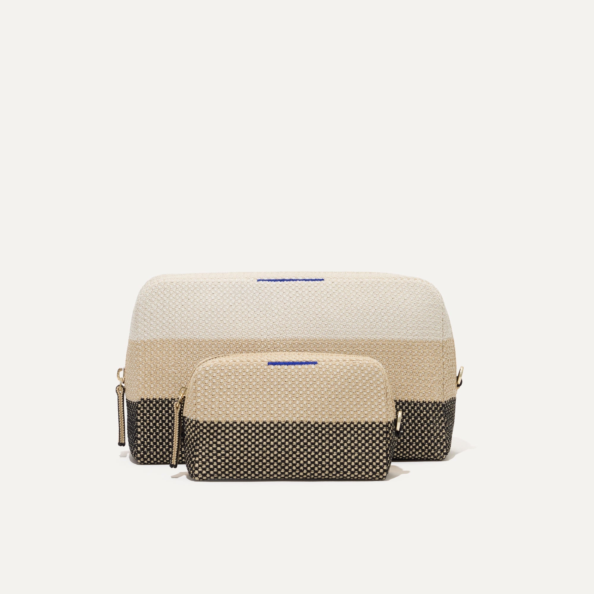 Rothy's The Universal Pouch Set pochette Black Cream Plaid