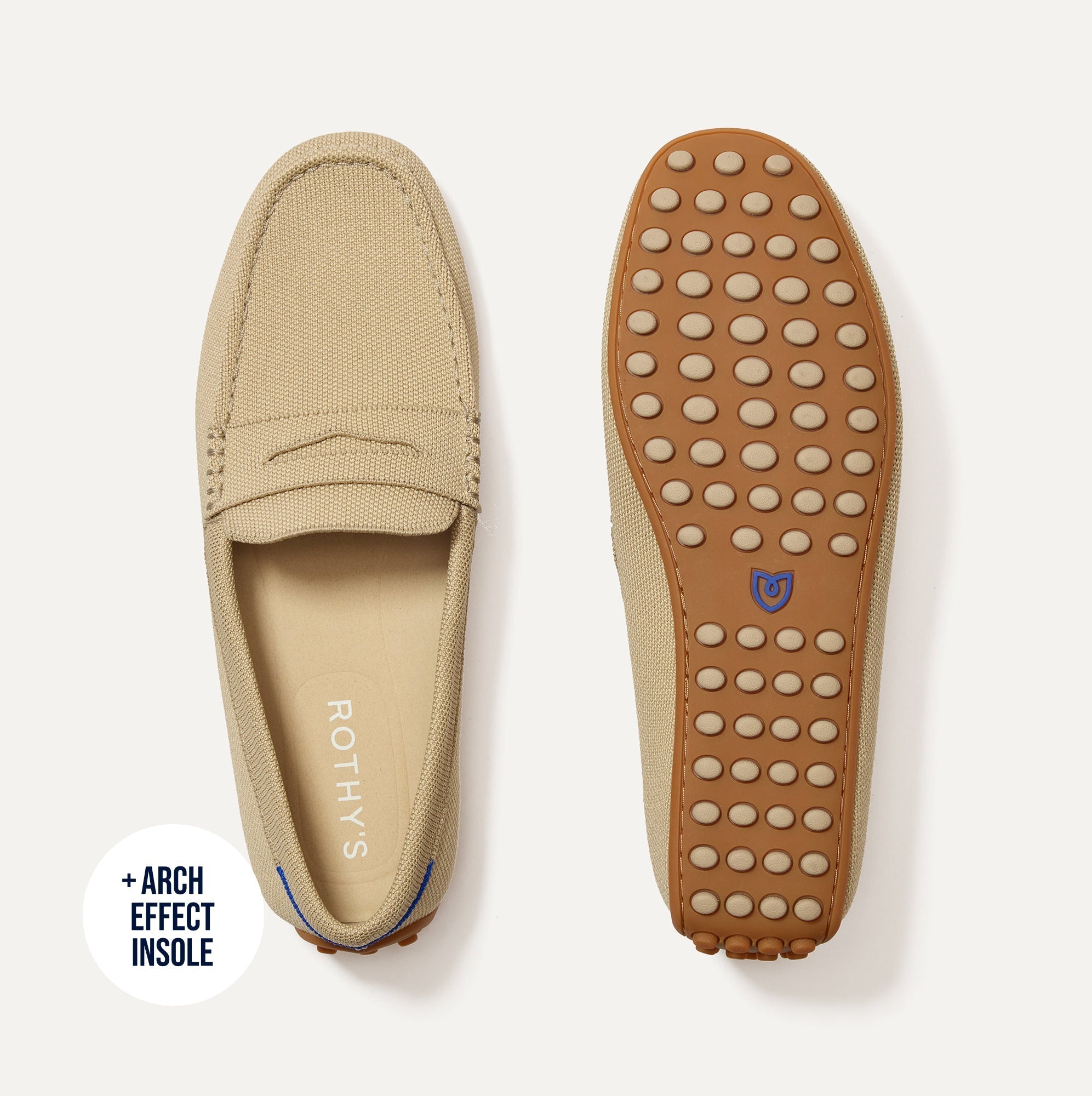 Rothy's The Men's Driver mocassino uomo Shore beige knit