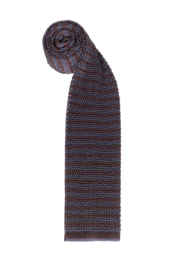 Stefano Bemer Ties SV5005 cravatta seta marrone righe micro