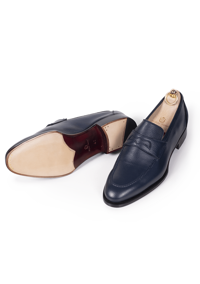 Stefano Bemer Loafers Mocassino Penny Blu Navy C1291