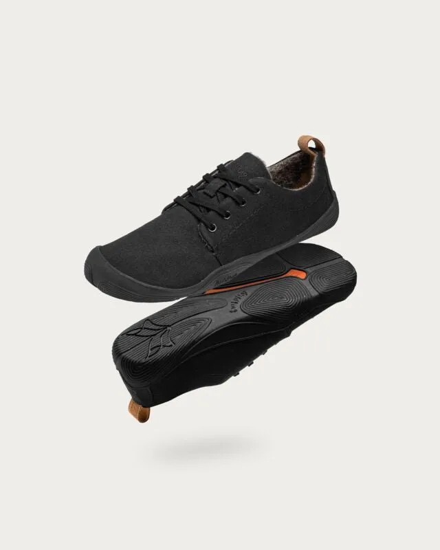 Wildling Shoes Risaik black scarpe basse nere lana calde