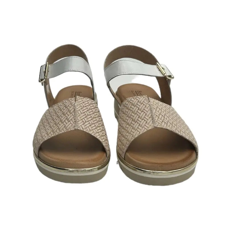 Sandro Barbera & Figli 1043 Treccia Panna sandali donna pelle panna