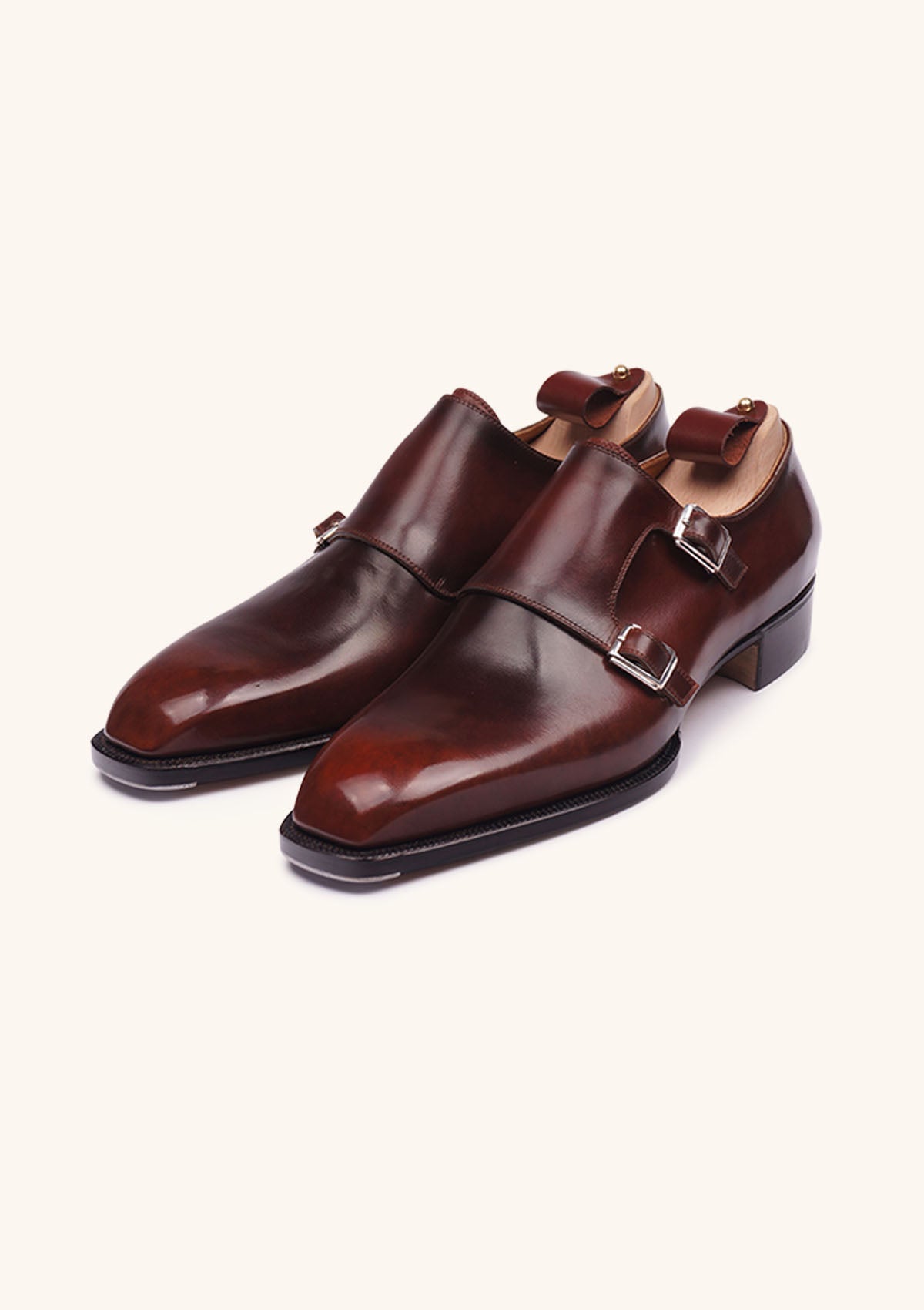 Stefano Bemer T2306 Scarpe Monk Marroni Doppia Fibbia Cuoio