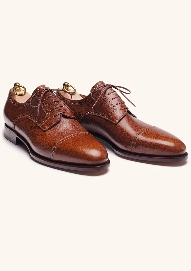 Stefano Bemer Derbies C5400 scarpe marroni hatchgrain