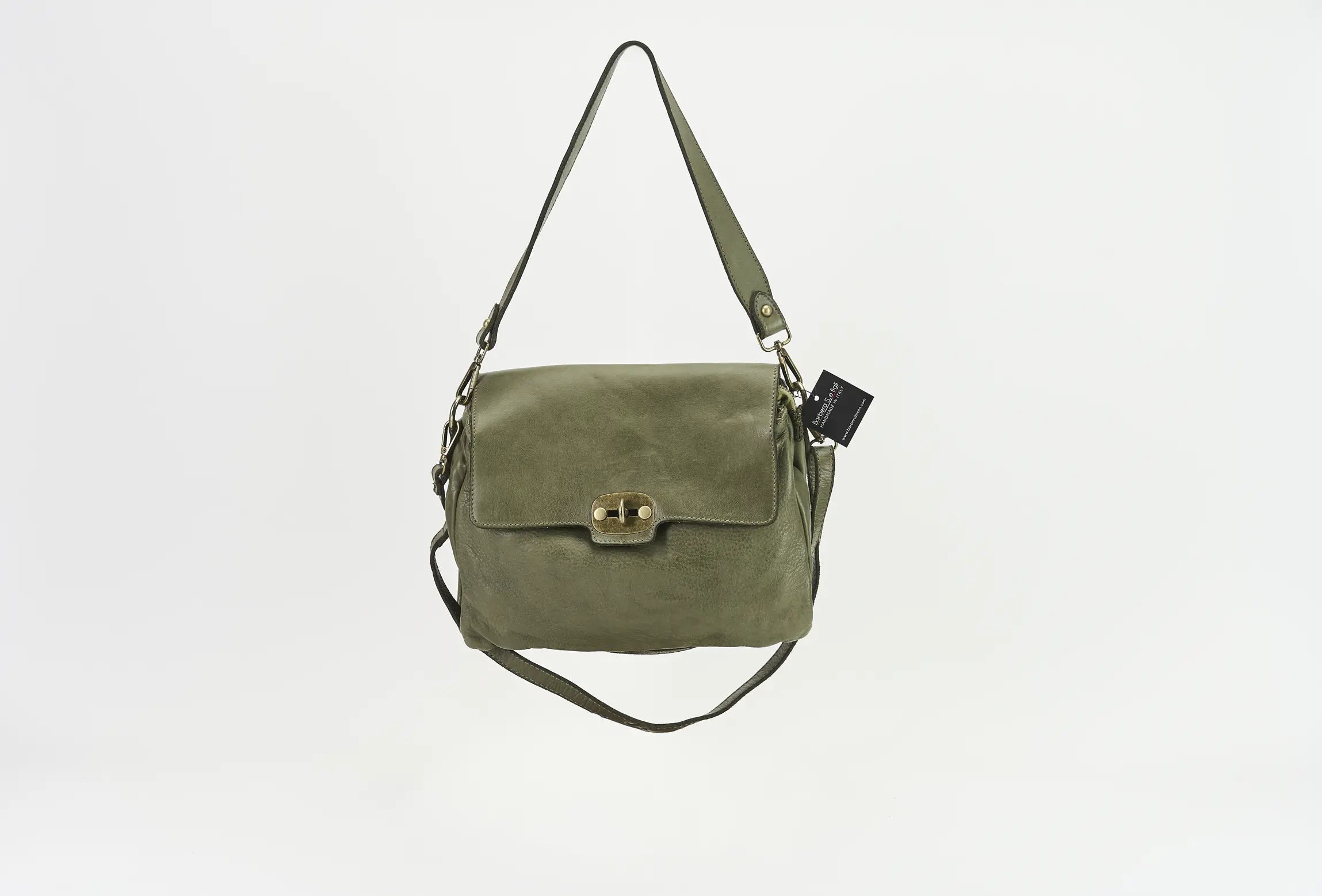 Sandro Barbera 2028 borsa pelle verde 30x27x12