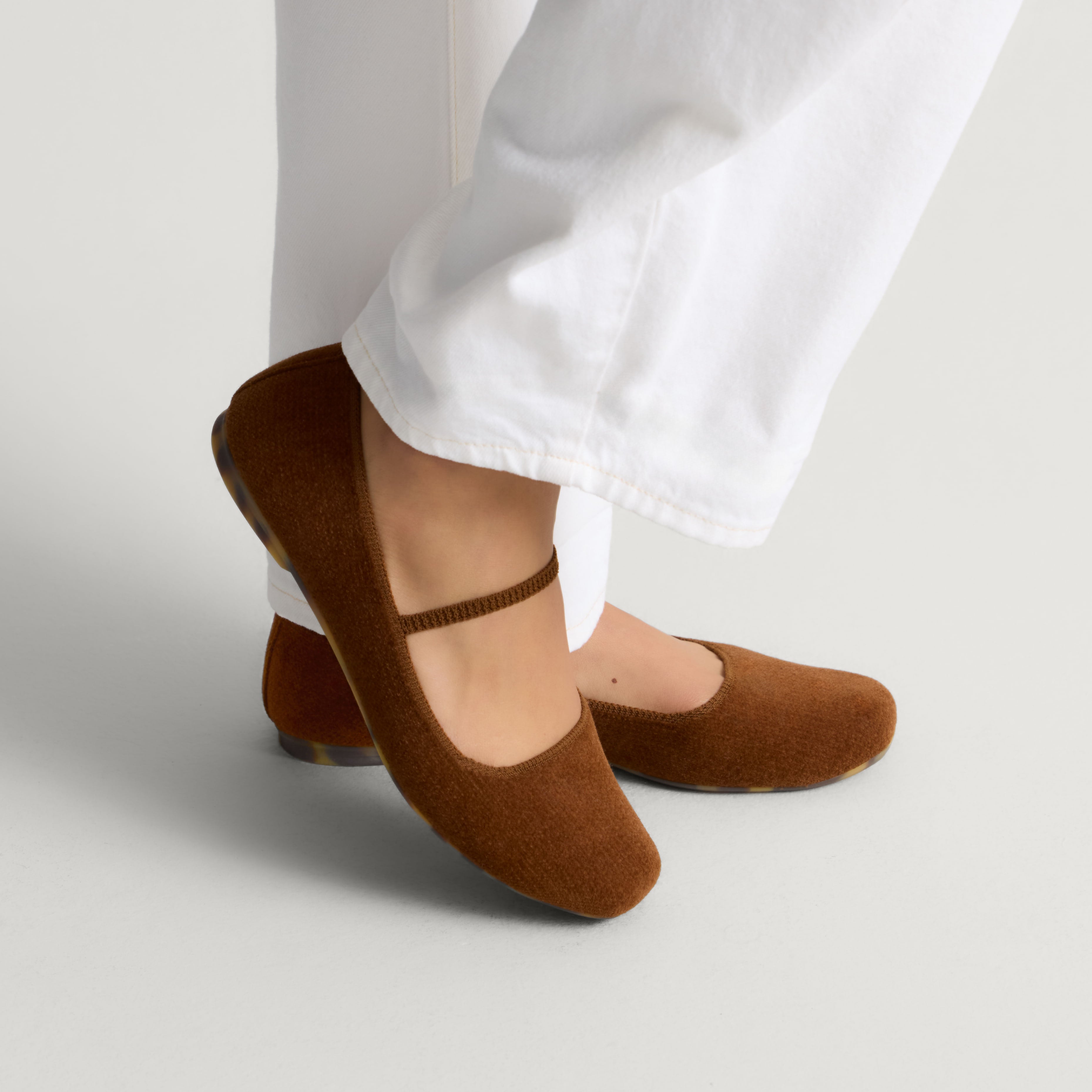 Rothy's The Max Square Mary Jane ballerine ReVelvet Russet
