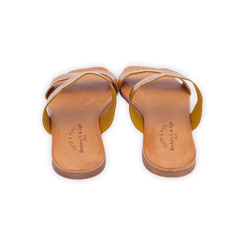 Sandro Barbera 242 Sandalo Donna Ocra Cocco Pelle