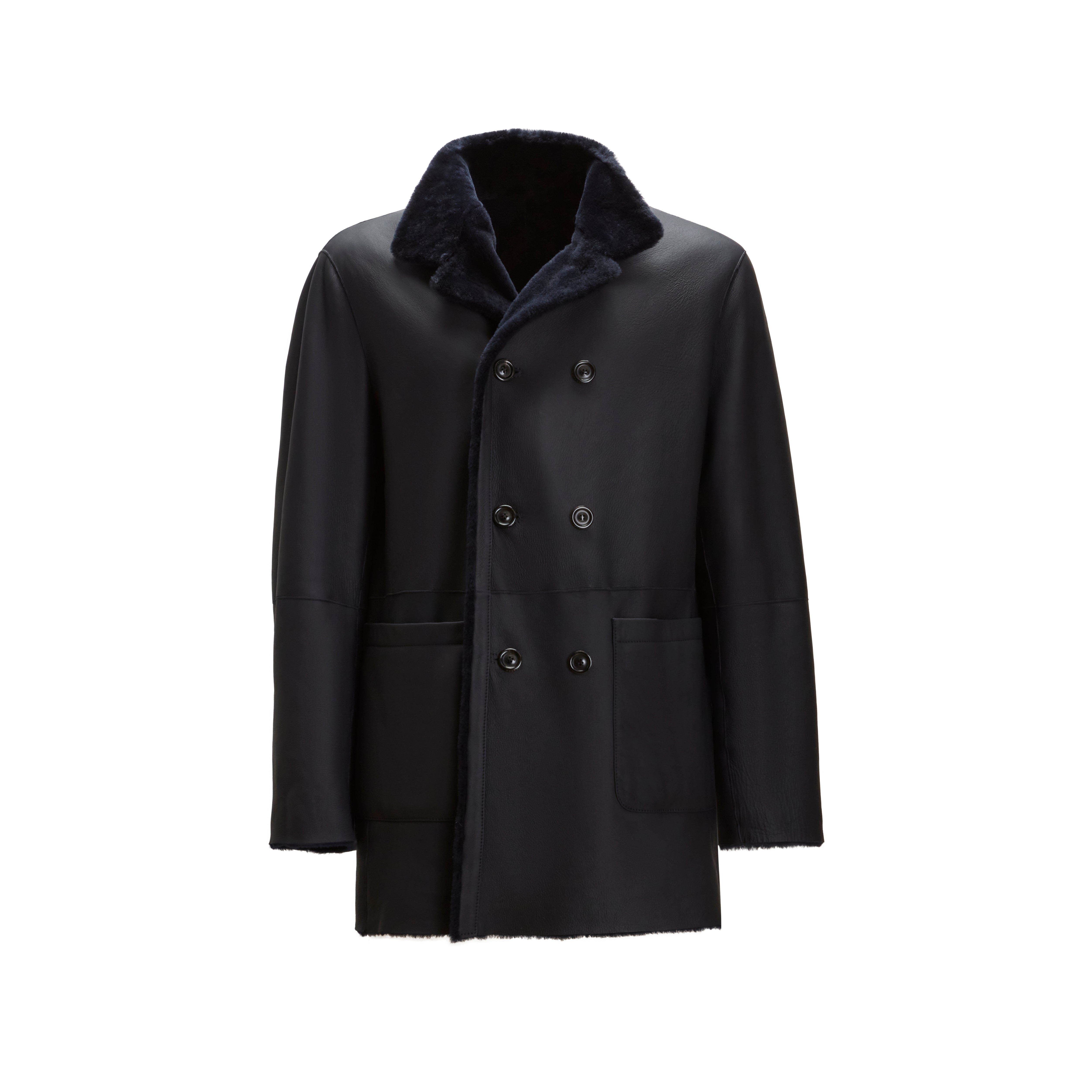 F.lli Rossetti 99810 cappotto uomo shearling blu reversibile