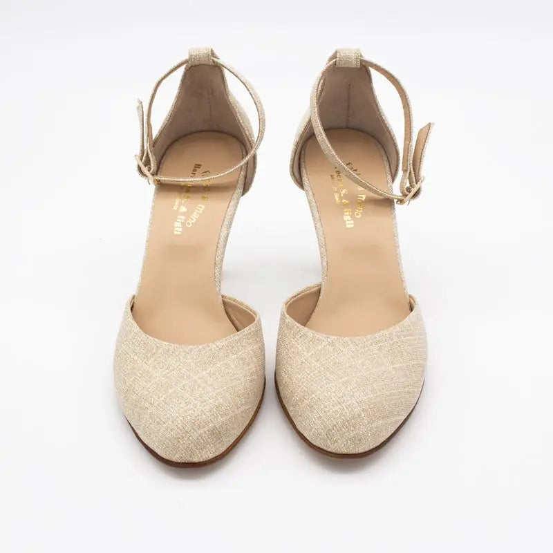 Sandro Barbera & Figli 602 Galassia sandali oro tacco 7 cm pelle
