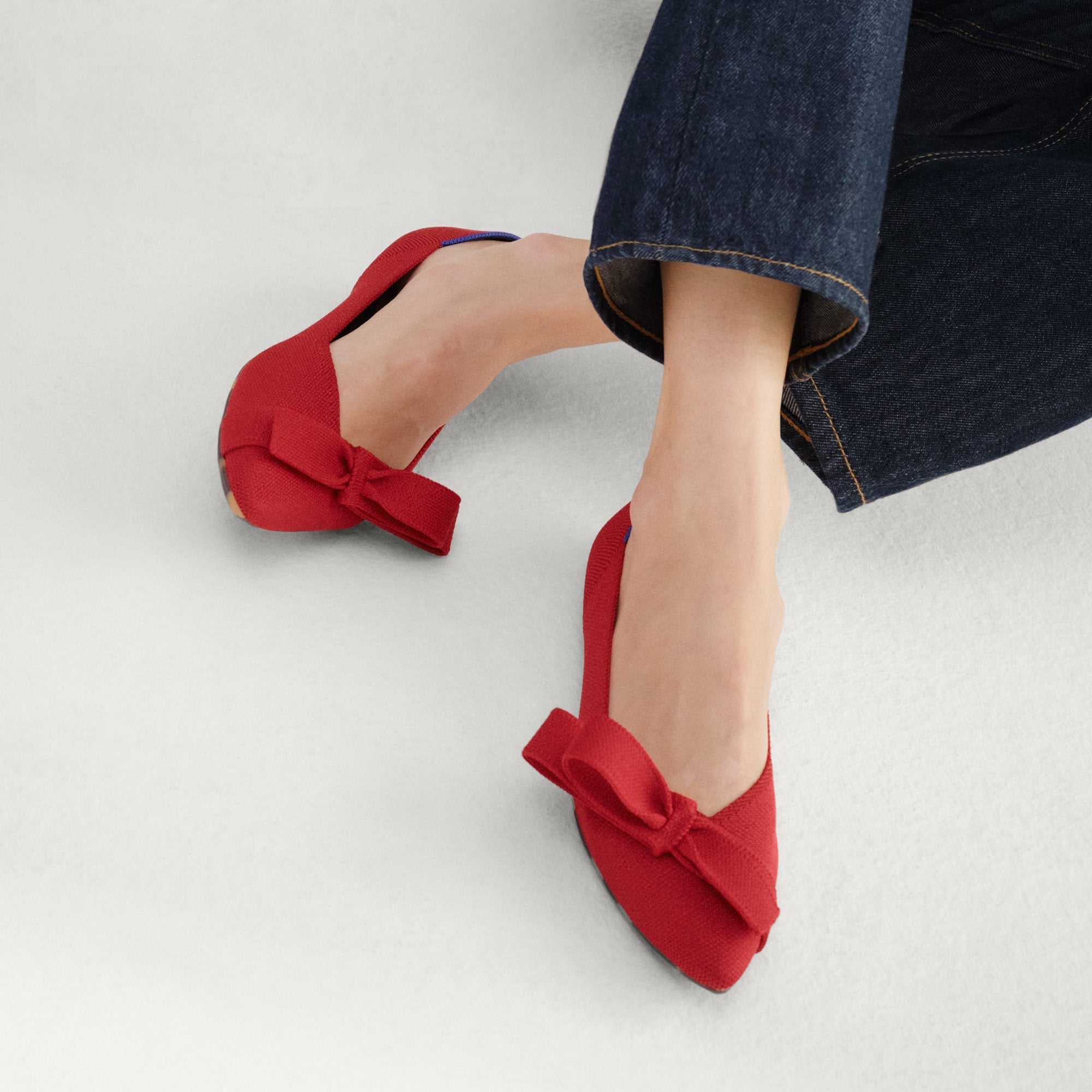Rothy's Bow Point II ballerine cupid rosse fiocco