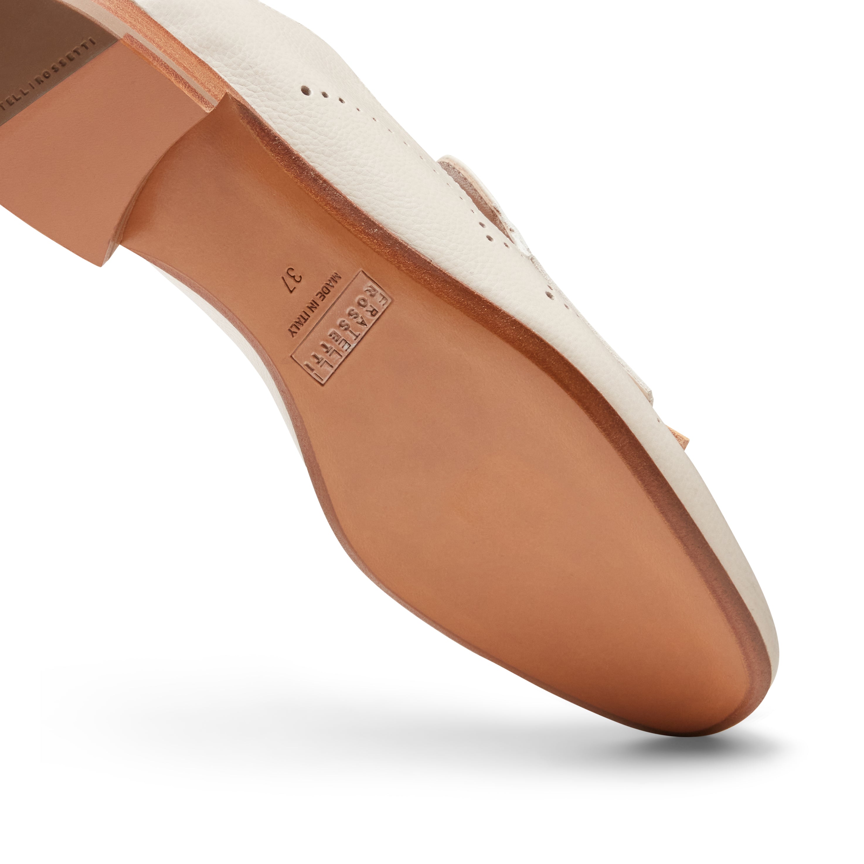 F.lli Rossetti Hobo Slipper Pelle Avorio Suola Cuoio