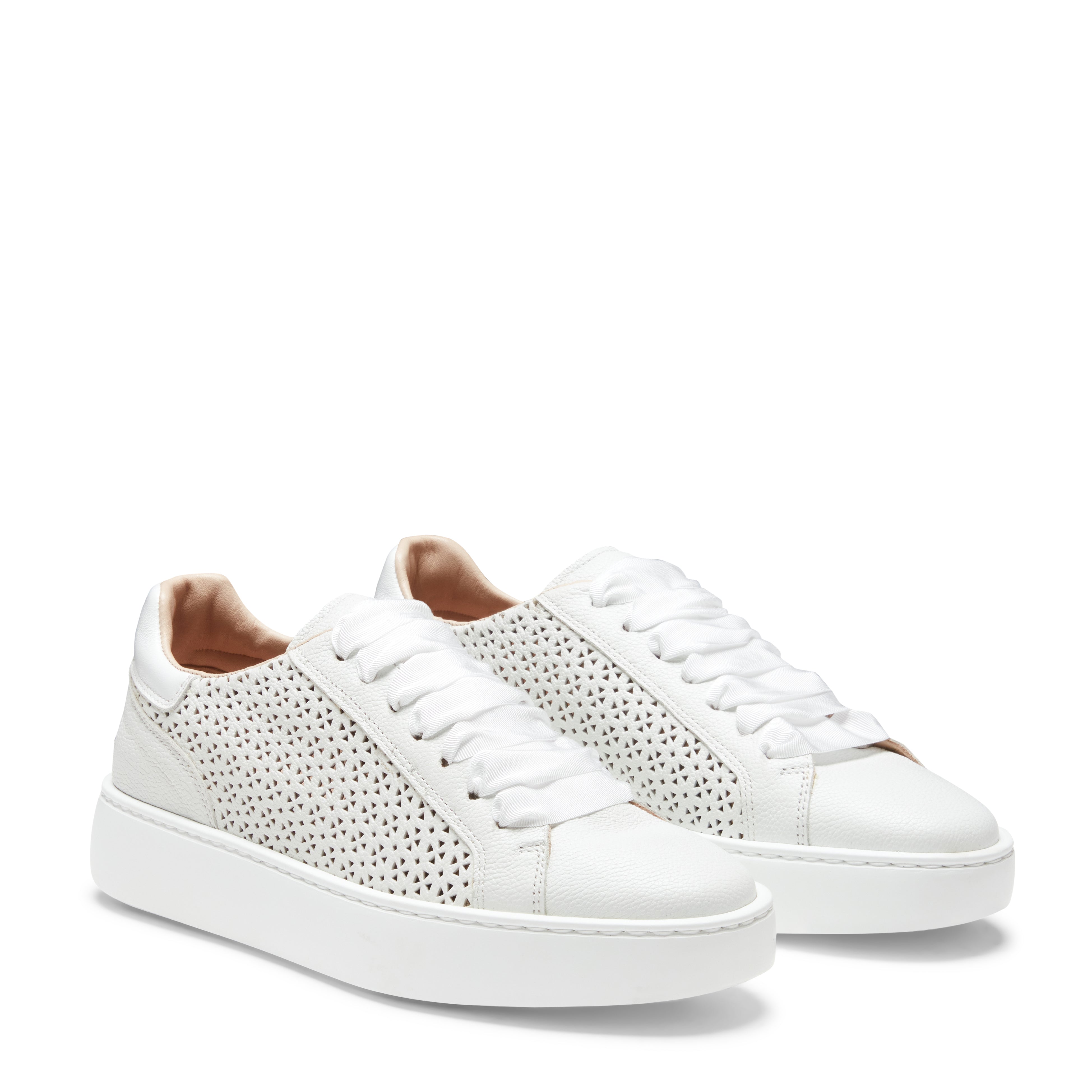 F.lli Rossetti Sneaker 77208 Pelle Donna Bianco Motivo Floreale