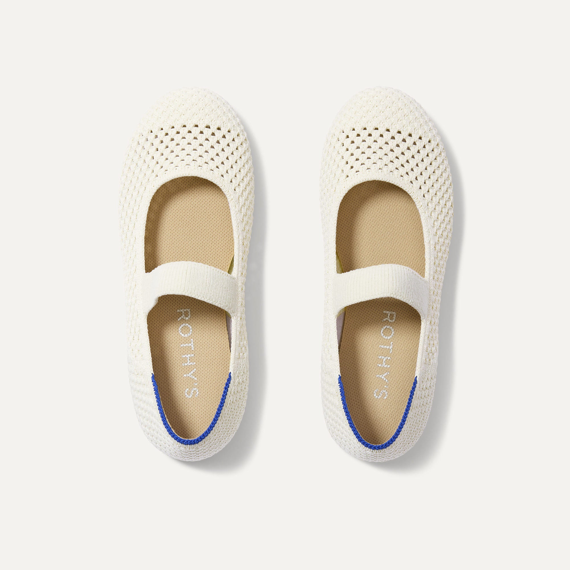 Rothy's The Kids Mary Jane ballerine White Open-Knit