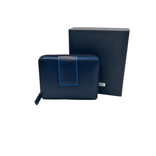 Sandro Barbera 8840 portafoglio donna blu royal vera pelle