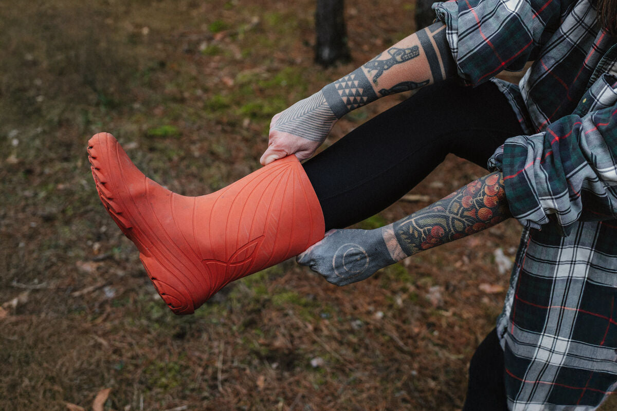 Wildling Shoes Ranidae Orange stivali pioggia vegan