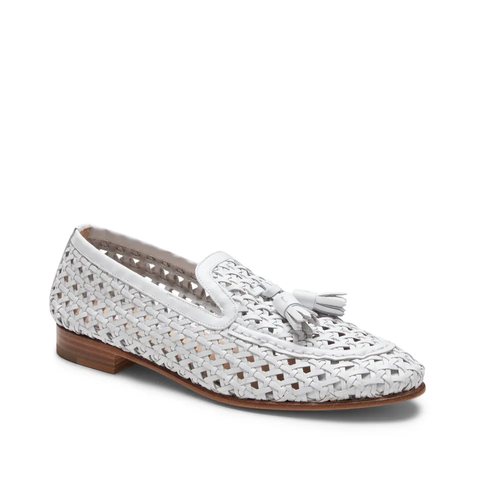F.lli Rossetti Brera Mocassino Pelle Intrecciata Bianco