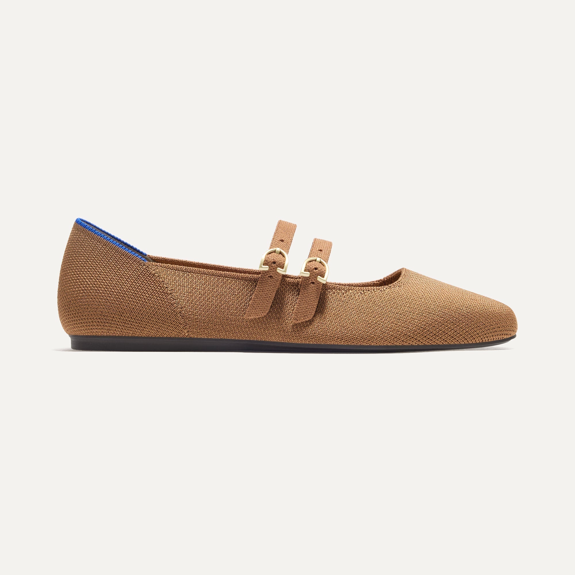 Rothy's The Double Buckle Mary Jane ballerine Java Chip cammello