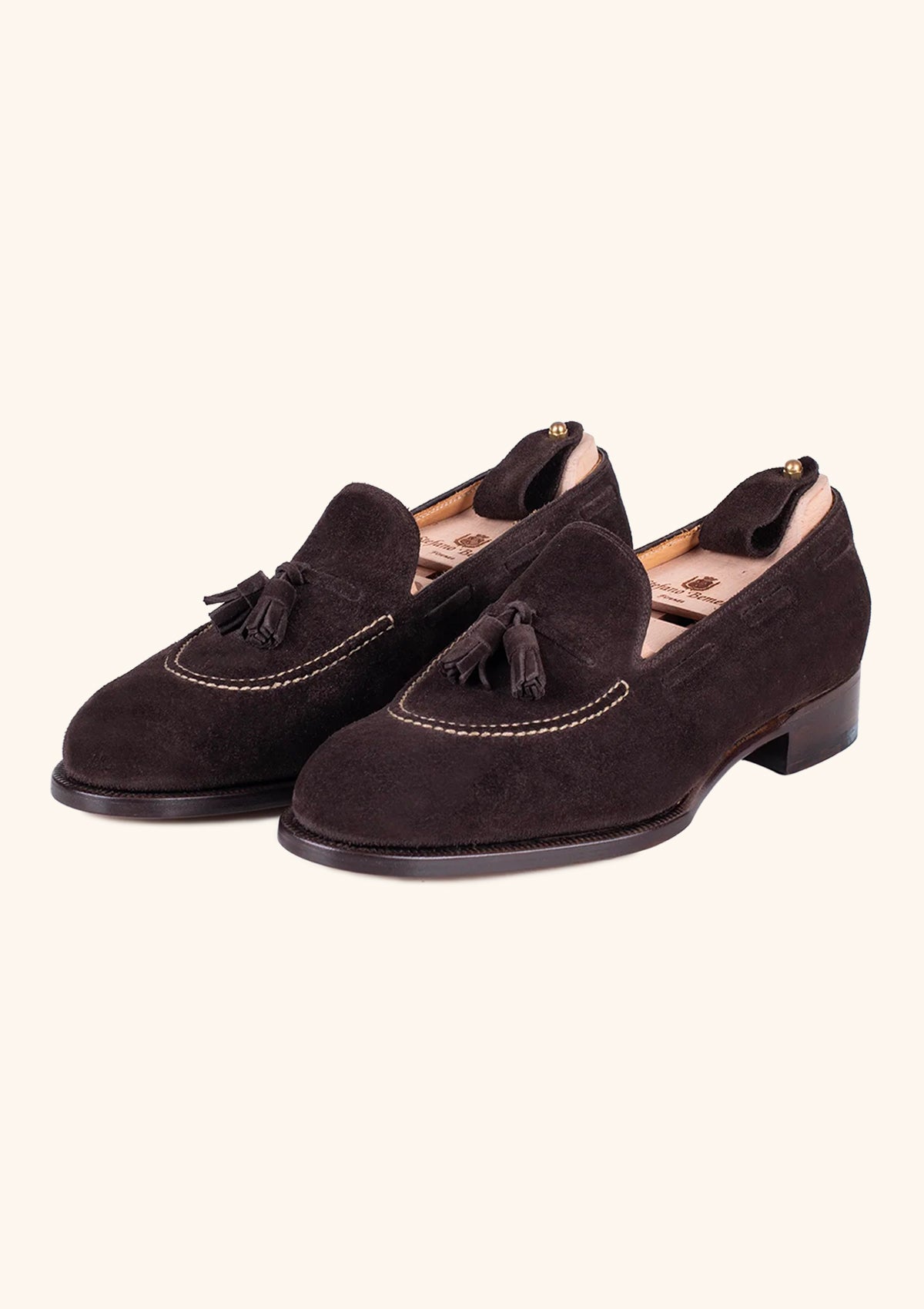 Stefano Bemer Classica C1327 Mocassini Uomo Camoscio Cioccolato 42