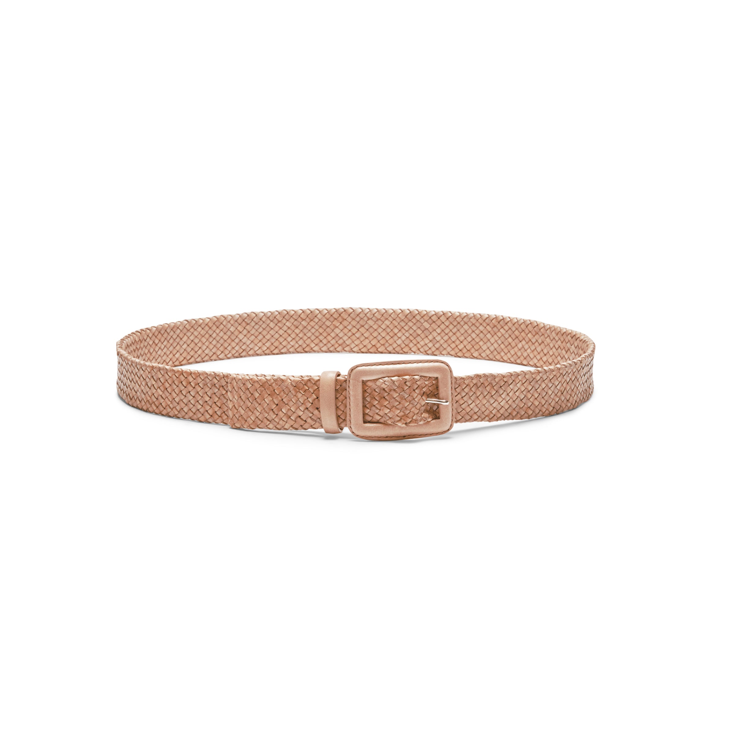 F.lli Rossetti cintura donna pelle intrecciata cipria 3 cm