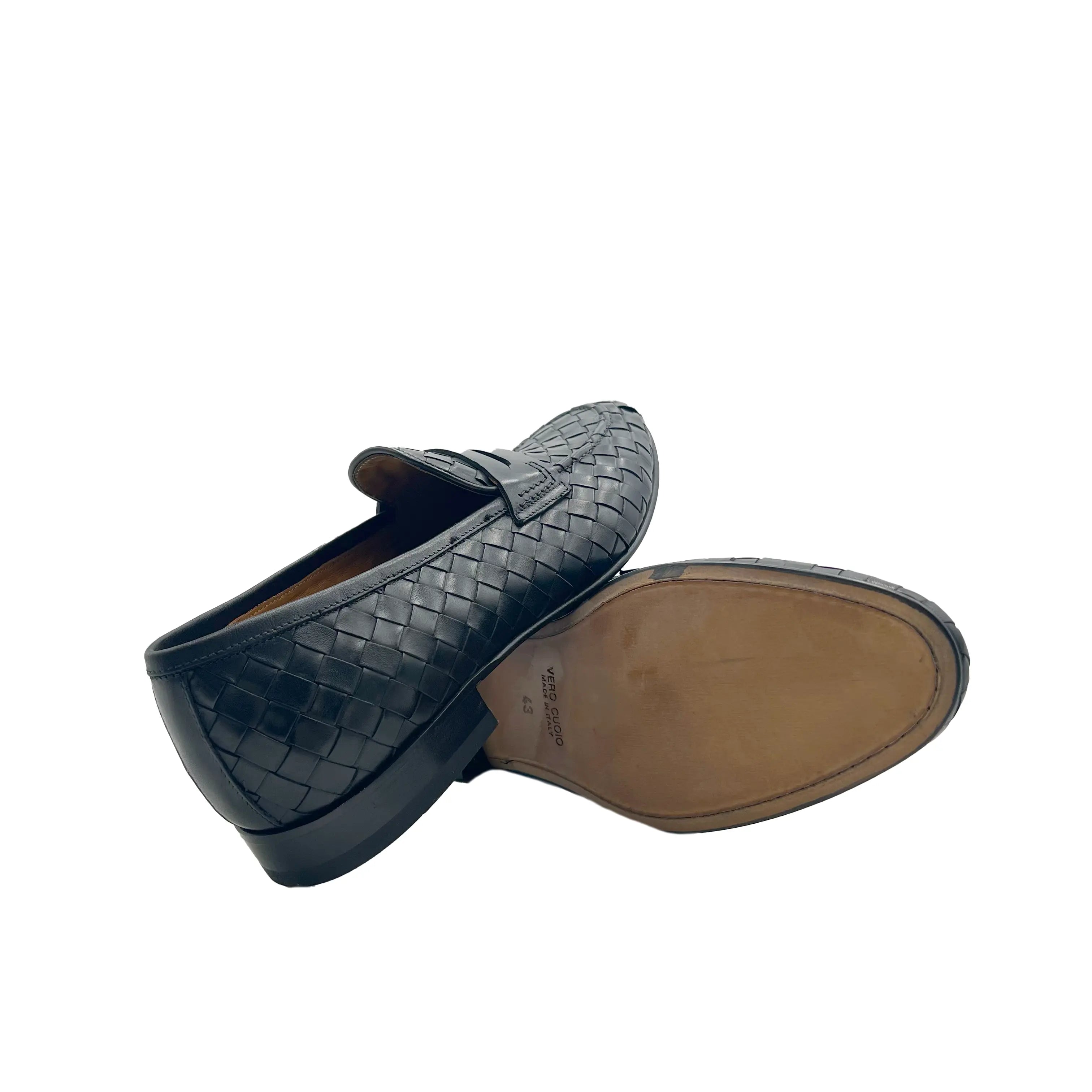 Sandro Barbera 42204 Penny Loafer mocassini uomo nero intreccio