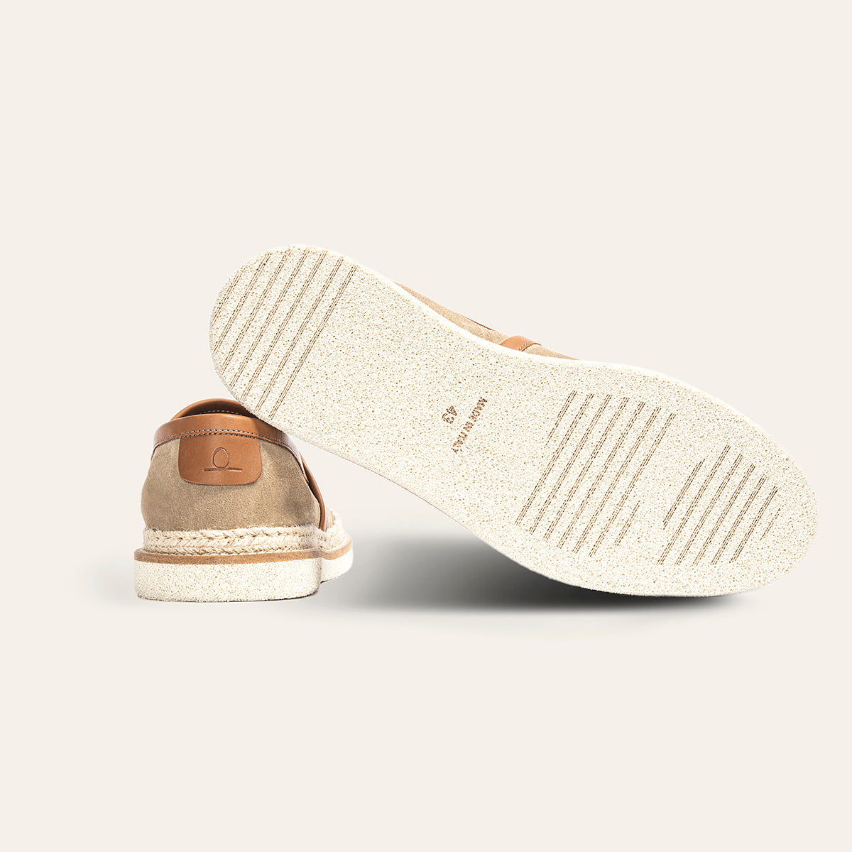 Dellovo Positano espadrillas uomo camoscio sabbia