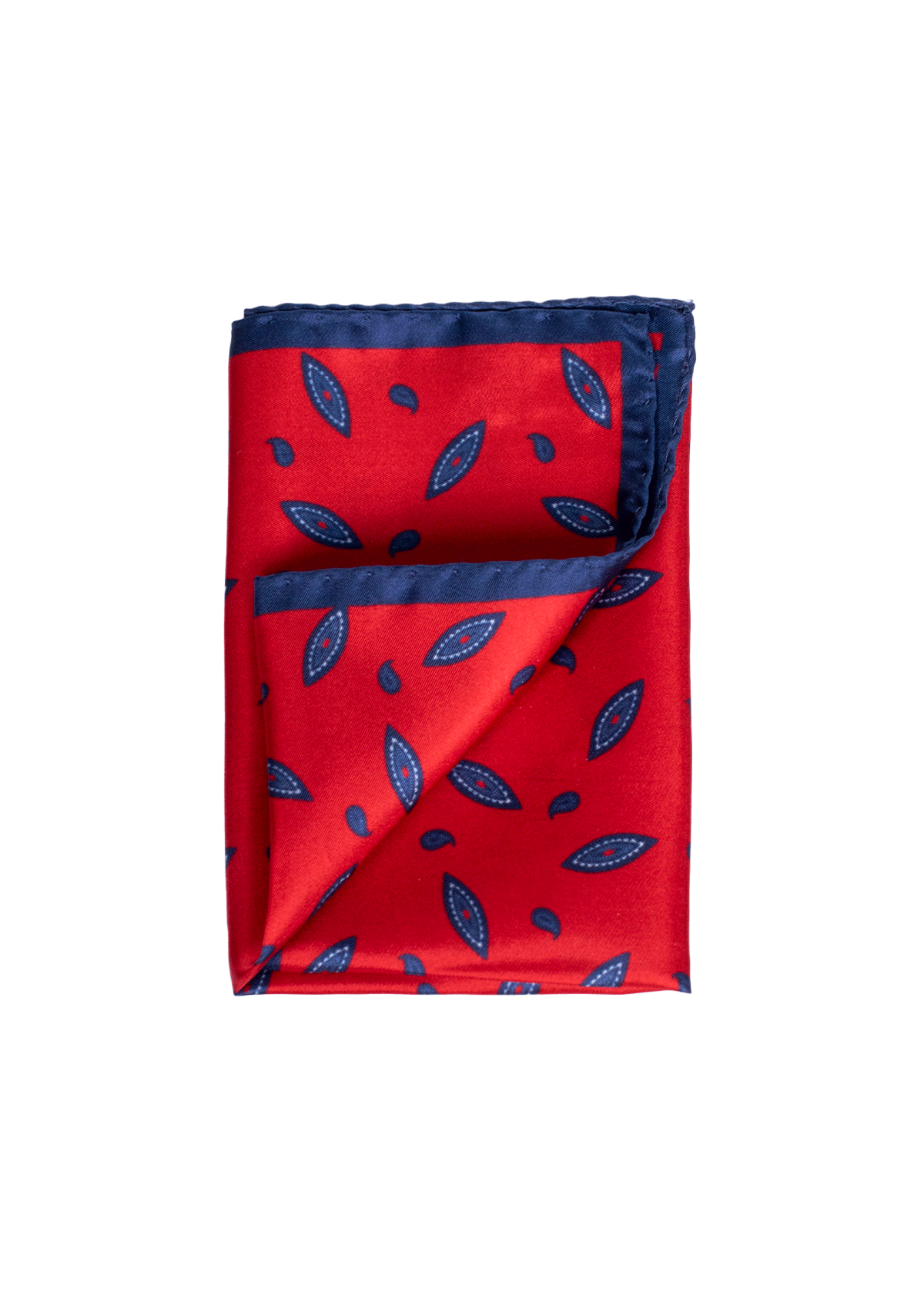 Stefano Bemer Pocket Squares SV5004/A pochette seta foglie blu