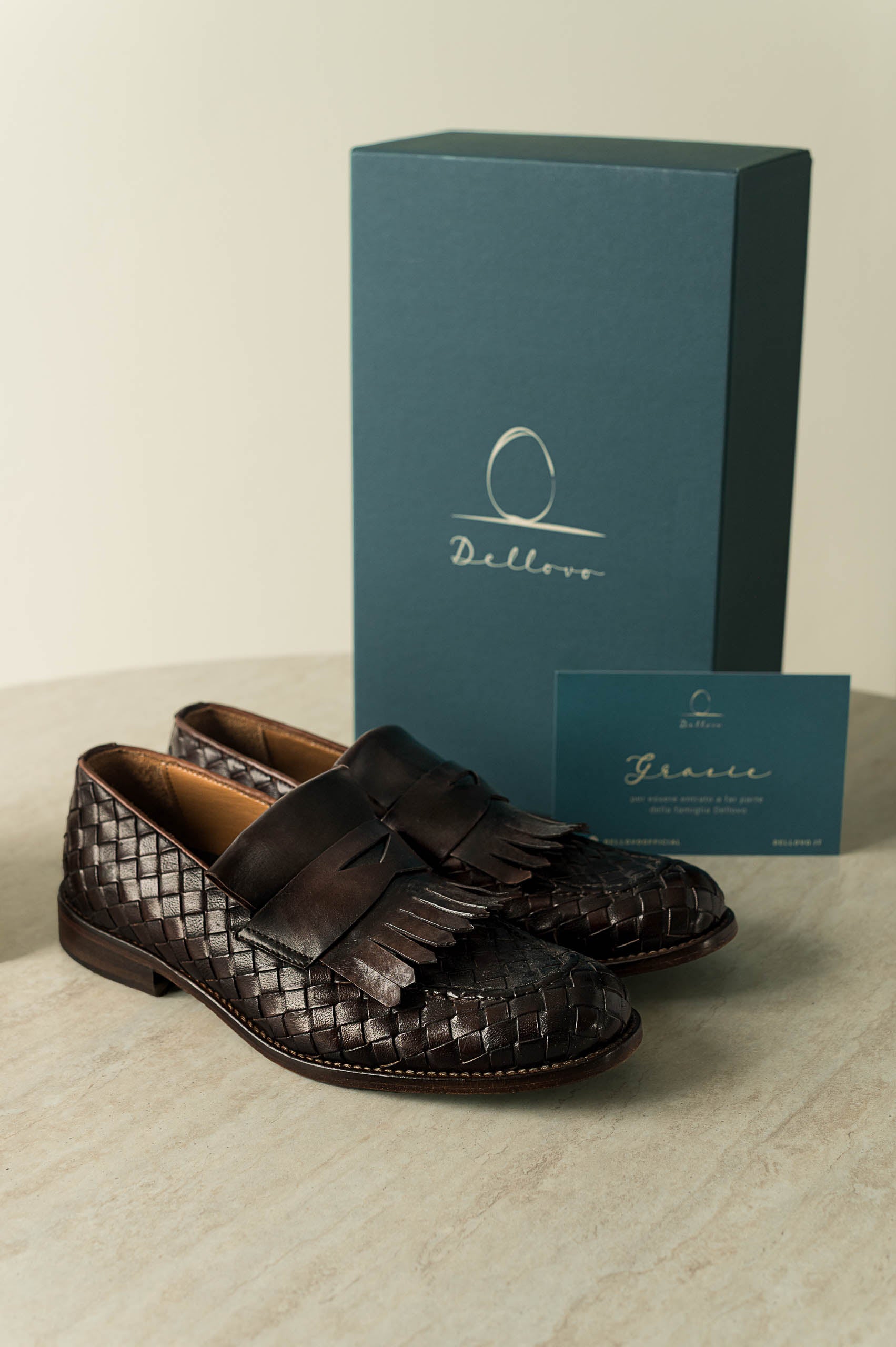 Dellovo Sorrento Mocassino Uomo Vitello Sudan Frangia