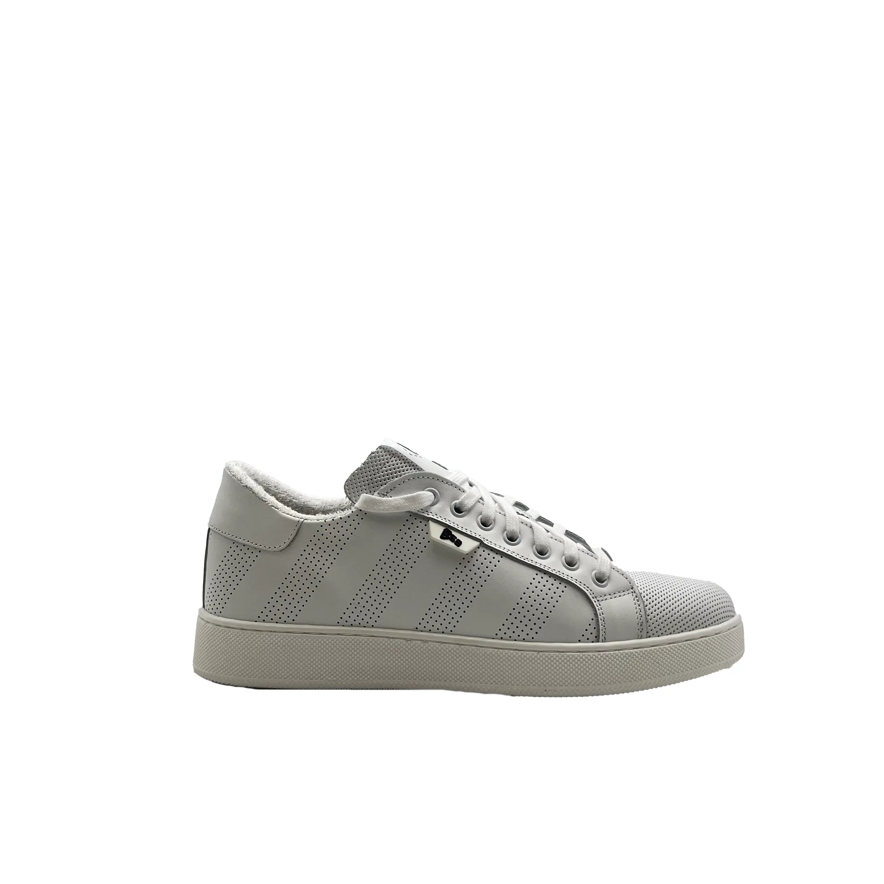 Sandro Barbera HEVO2 sneakers uomo pelle bianca microforata