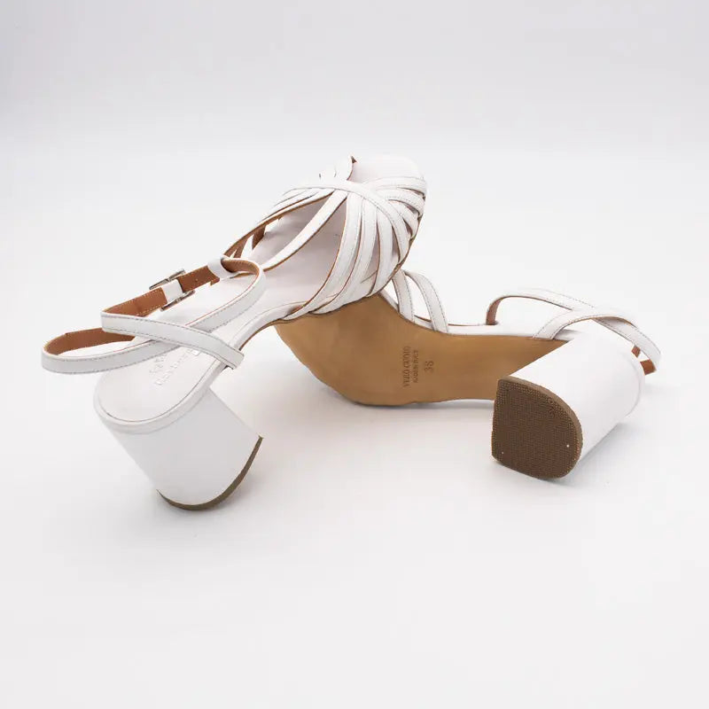 Sandro Barbera Creta 10 Sandalo Donna Bianco Tacco 7,5