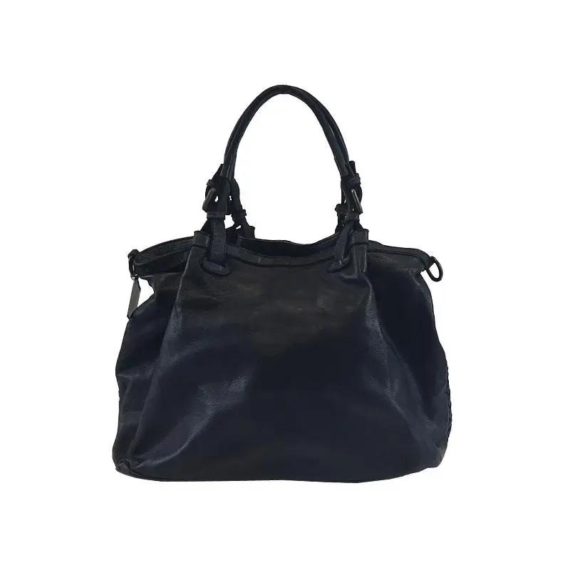 Sandro Barbera Bazi59 borsa intrecciata nera pelle donna