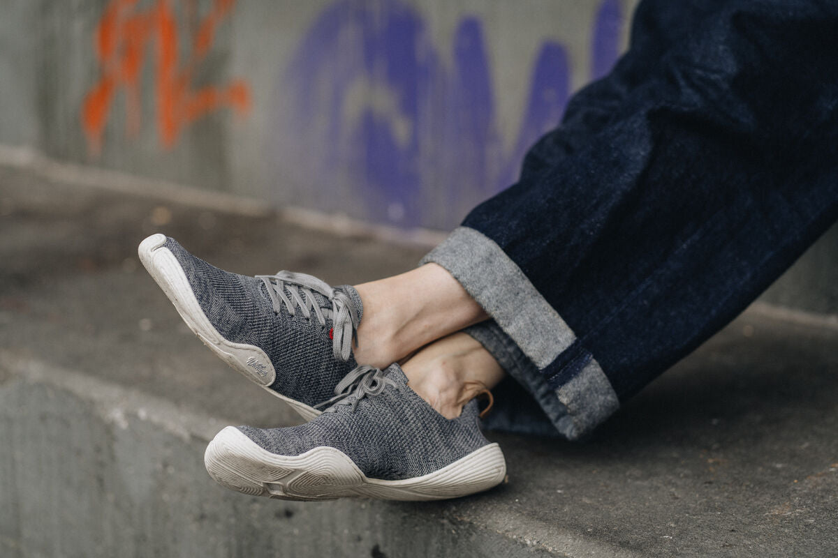 Wildling Nittugo gray slip-on scarpe scalze grigie merino