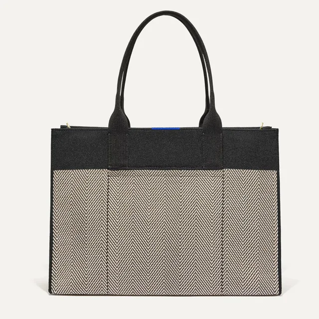 Rothy's The Classic Tote borsa tote Black Herringbone zip
