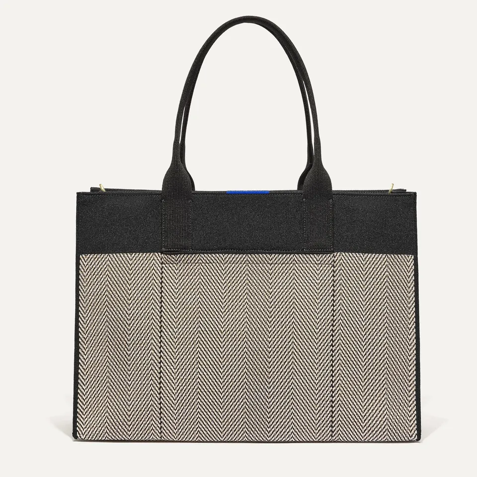 Rothy's The Classic Tote borsa tote Black Herringbone zip