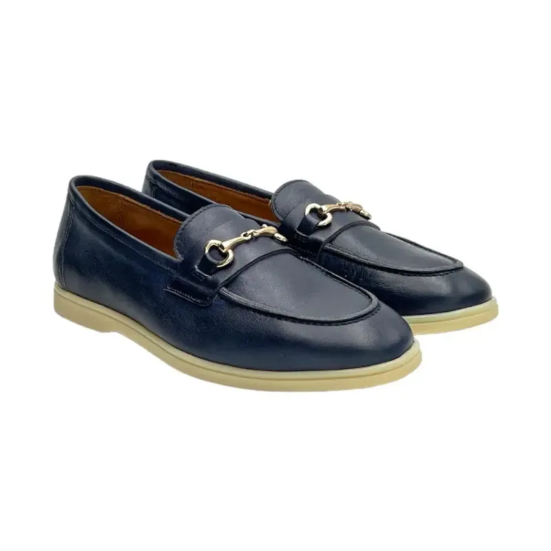 Sandro Barbera 182 Stringate Donna blu pelle anticata EU 38