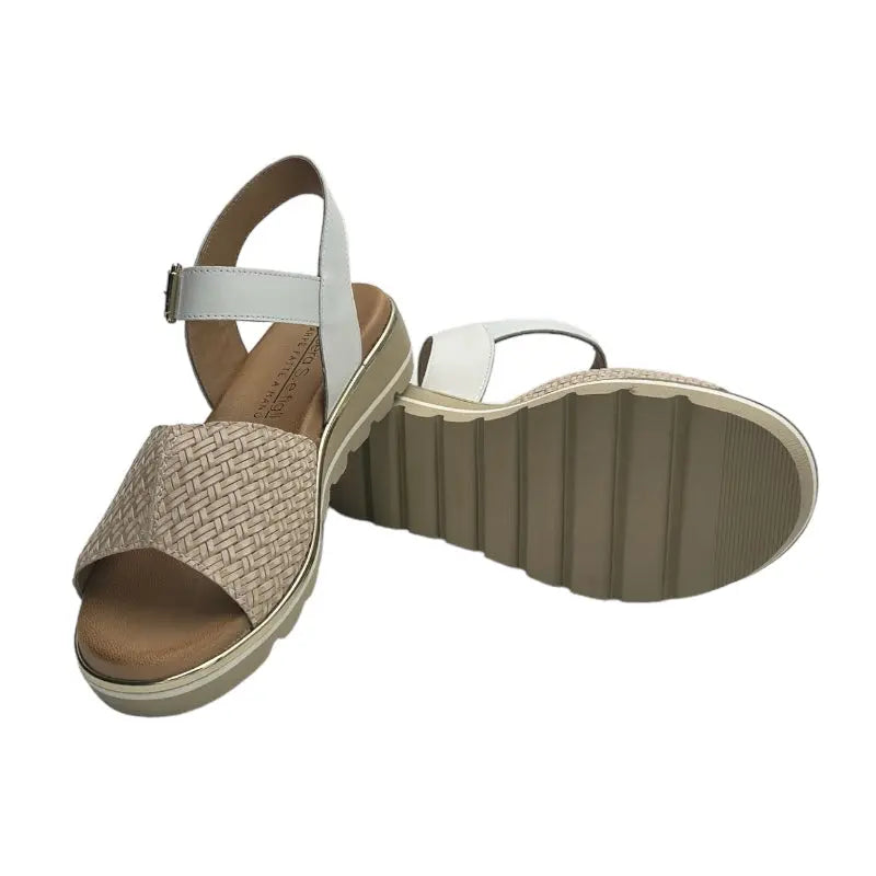 Sandro Barbera & Figli 1043 Treccia Panna sandali donna pelle panna