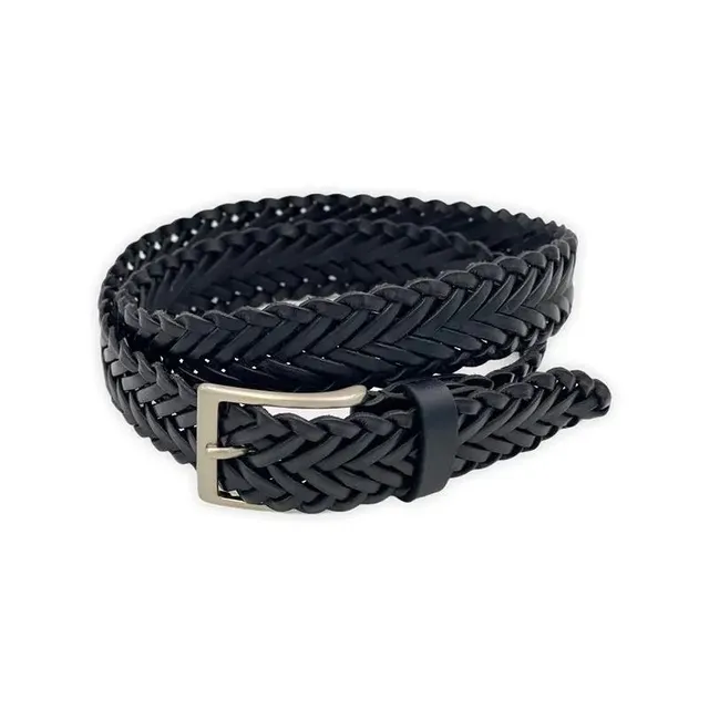Sandro Barbera Cintura cuoio intrecciato nero cintura 3 cm