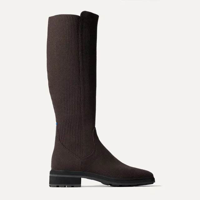 Rothy's Tall Lug Boot stivali Truffle Brown suola carrarmato