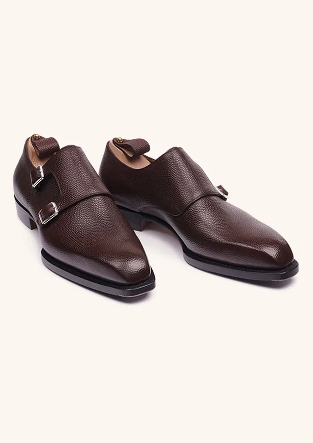 Stefano Bemer T2306F monk doppia fibbia marrone pelle