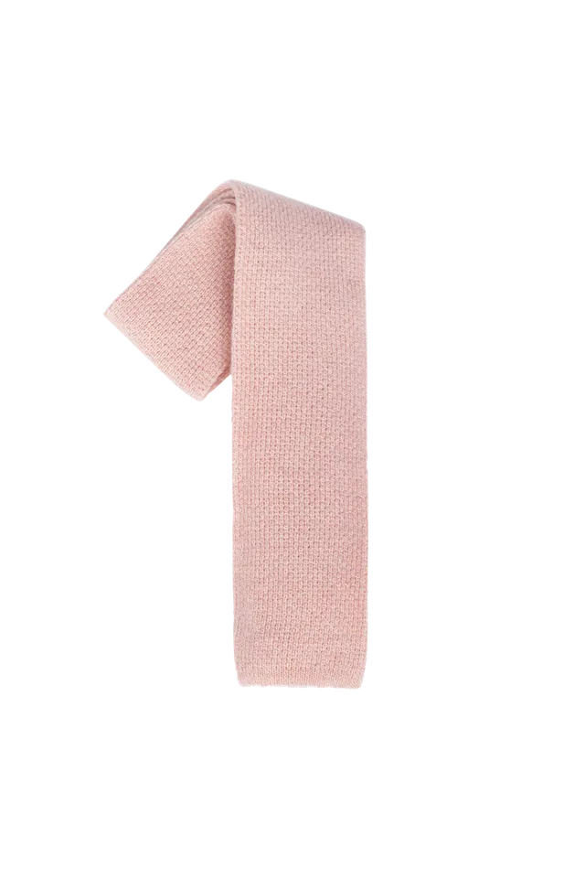 Stefano Bemer Maglia cravatta lana rosa pastello 8 cm